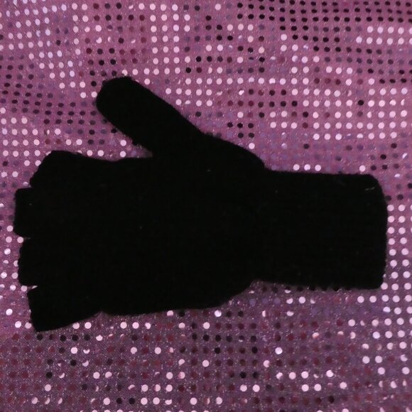 Solid Black Flip Mitt With Button Secure Tabs - Picture 9 of 11